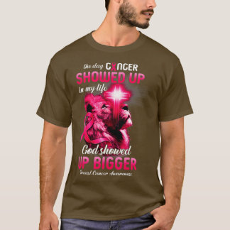 Christelijke Lion Cross Pink Ribbon Breast Cancer T-shirt