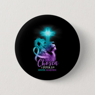 Christelijke lion Cross Religieuze Bijbel Verse Ze Ronde Button 5,7 Cm