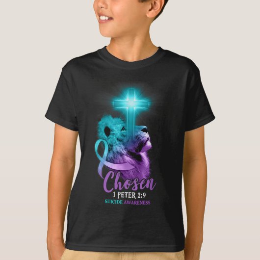 Christelijke lion Cross Religieuze Bijbel Verse Ze T-shirt (Voorkant)