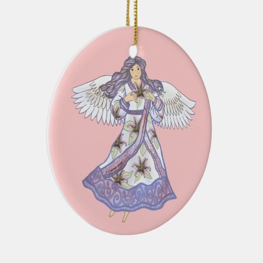 Christelijke lippenbloemengel keramisch ornament (Rechts)