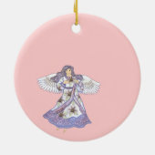 Christelijke lippenbloemengel keramisch ornament (Achterkant)