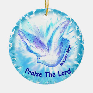 Christelijke Loof de Heer Duif aangepaste naam Keramisch Ornament