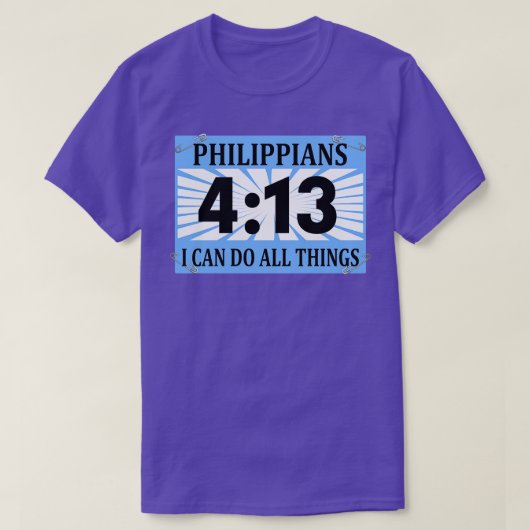 Christelijke loper Running Bib Philippians 413 Ik  T-shirt (Design voorkant)