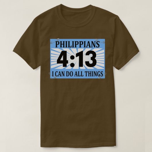 Christelijke loper Running Bib Philippians 413 Ik  T-shirt (Design voorkant)