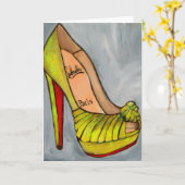 Christelijke Louboutin Yellow Glitter Red Bottom H Kaart (Gele Bloem)