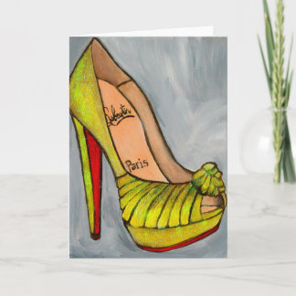 Christelijke Louboutin Yellow Glitter Red Bottom H Kaart