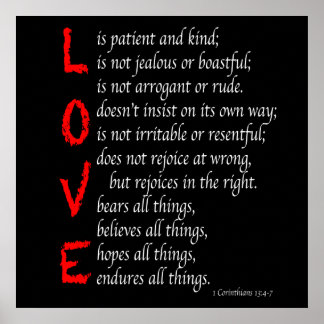 Christelijke LOVE Verses - Bloed van Christus - zw Poster