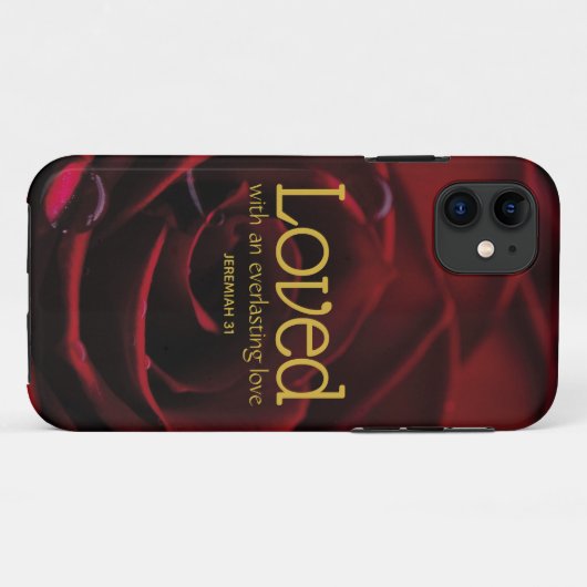 Christelijke LOVED Red Rose Floral Case-Mate iPhone Case (Achterkant (horizontaal))