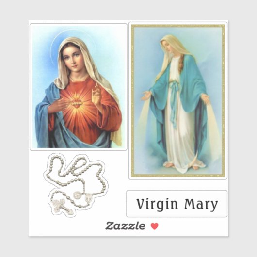 Christelijke Maagd Mary decaalt autowrak of laptop Sticker (Vel)