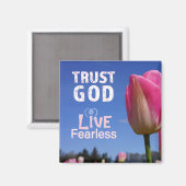 Christelijke Magneten Geschenken Vertrouw God Leef (Voorkant / Achterkant)
