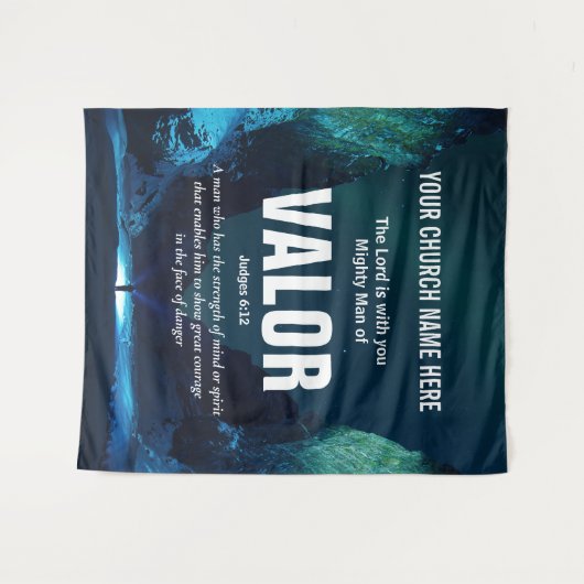 Christelijke MAN VAN WAARDE Kerk Muurkunst Wandkleed (Voorkant (horizontaal))