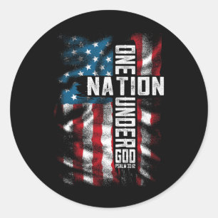 Christelijke Mannen Eén Nationale onder God 4 juli Ronde Sticker