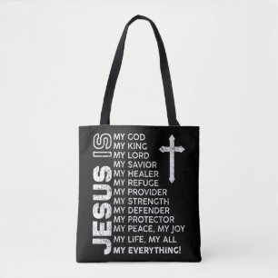 Christelijke Mannen jongens Kinder Jezus T-Shirt. Tote Bag