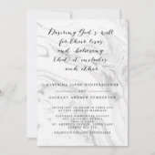 Christelijke marmer Elegant Script Wedding Invitat Kaart (Voorkant)