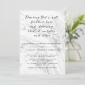 Christelijke marmer Elegant Script Wedding Invitat Kaart (Staand voorkant)