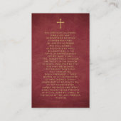 Christelijke Maroon Gold Photo Funeral Prayer Kaar Visitekaartje (Achterkant)