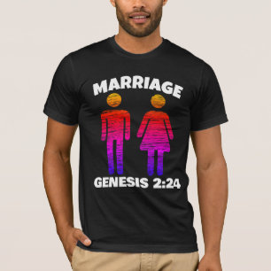 CHRISTELIJKE MARRIAGE GENESIS 2:24 T-SHIRTS