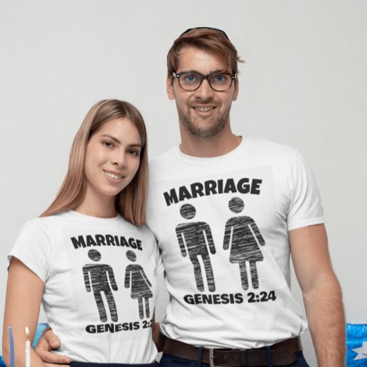CHRISTELIJKE MARRIAGE GENESIS 2:24 T-SHIRTS