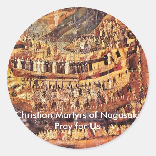 Christelijke martelaren van Nagasaki Kleine Sticke Ronde Sticker (Voorkant)