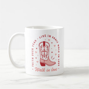 Christelijke meisje citaten lopen in liefde roze e koffiemok
