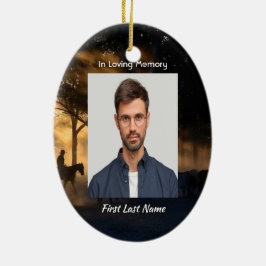 Christelijke Memorial Foto Forest Trail wandelpaar Keramisch Ornament