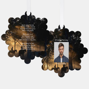 Christelijke Memorial Foto Forest Trail wandelpaar Ornament Kaart