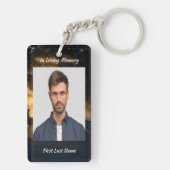 Christelijke Memorial Foto Forest Trail wandelpaar Sleutelhanger (achterkant)