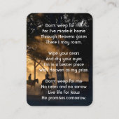 Christelijke Memorial Foto Forest Trail wandelpaar Visitekaartje (Voorkant)