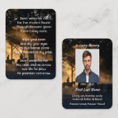 Christelijke Memorial Foto Forest Trail wandelpaar Visitekaartje (Voorkant / Achterkant)