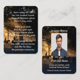 Christelijke Memorial Foto Forest Trail wandelpaar Visitekaartje