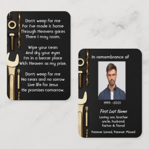 Christelijke Memorial Foto Gebed Gereedschap Monte Visitekaartje