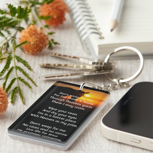 Christelijke Memorial Foto Gebed Paard Silhouet Sleutelhanger (Voorkant Rechts)