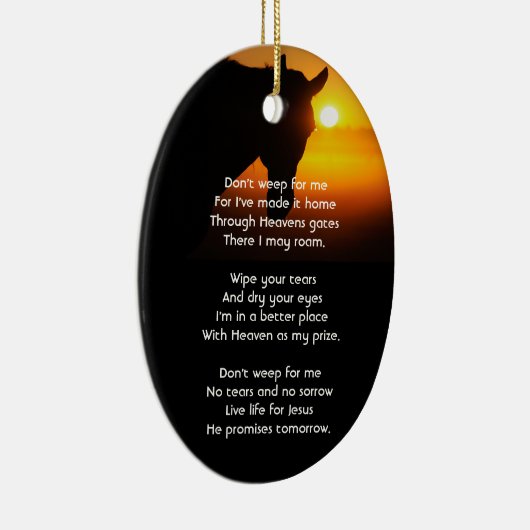 Christelijke Memorial Foto Gebedspaard Western Keramisch Ornament (Rechts)