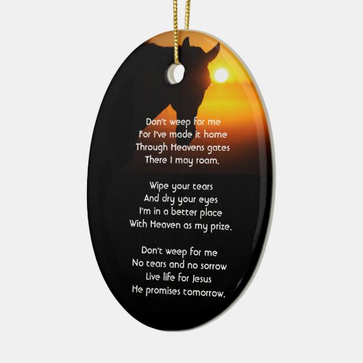 Christelijke Memorial Foto Gebedspaard Western Keramisch Ornament (Links)