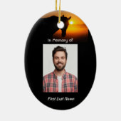 Christelijke Memorial Foto Gebedspaard Western Keramisch Ornament (Achterkant)