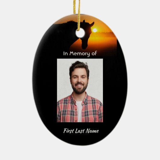 Christelijke Memorial Foto Gebedspaard Western Keramisch Ornament (Achterkant)