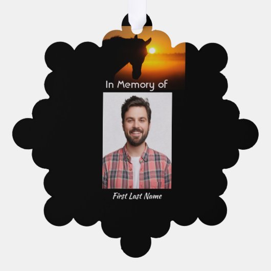 Christelijke Memorial Foto Gebedspaard Western Ornament Kaart (Achterkant)