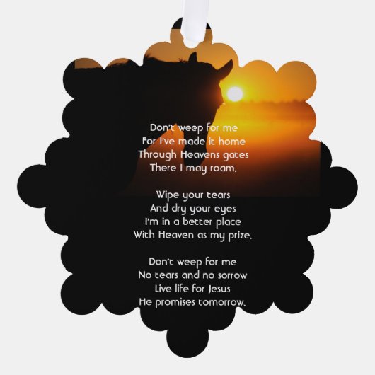 Christelijke Memorial Foto Gebedspaard Western Ornament Kaart (Voorkant)