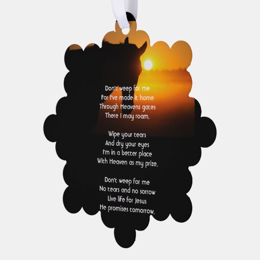 Christelijke Memorial Foto Gebedspaard Western Ornament Kaart (Links)