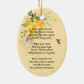 Christelijke Memorial Hummingbird Yellow Roses Keramisch Ornament (Achterkant)