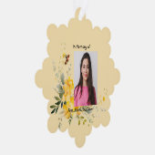 Christelijke Memorial Hummingbird Yellow Roses Ornament Kaart (Rechts)