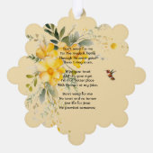 Christelijke Memorial Hummingbird Yellow Roses Ornament Kaart (Achterkant)