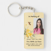 Christelijke Memorial Hummingbird Yellow Roses Sleutelhanger (Voorkant)