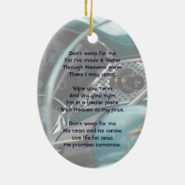 Christelijke Memorial Keepsake Antiek Auto's Keramisch Ornament