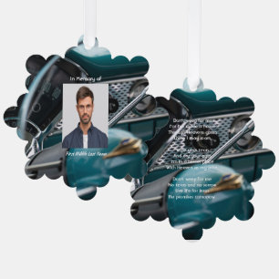 Christelijke Memorial Keepsake Antiek Auto's Ornament Kaart