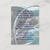 Christelijke Memorial Keepsake Antiek Auto's Visitekaartje (Achterkant)