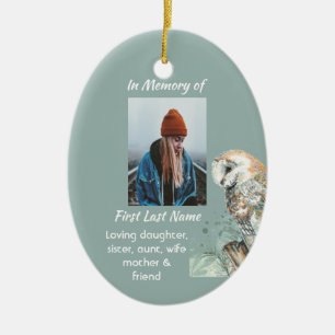 Christelijke Memorial Keepsake Barn Owl Bird Keramisch Ornament