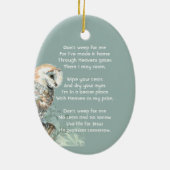 Christelijke Memorial Keepsake Barn Owl Bird Keramisch Ornament (Achterkant)