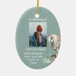 Christelijke Memorial Keepsake Barn Owl Bird Keramisch Ornament