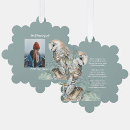 Christelijke Memorial Keepsake Barn Owl Bird Ornament Kaart